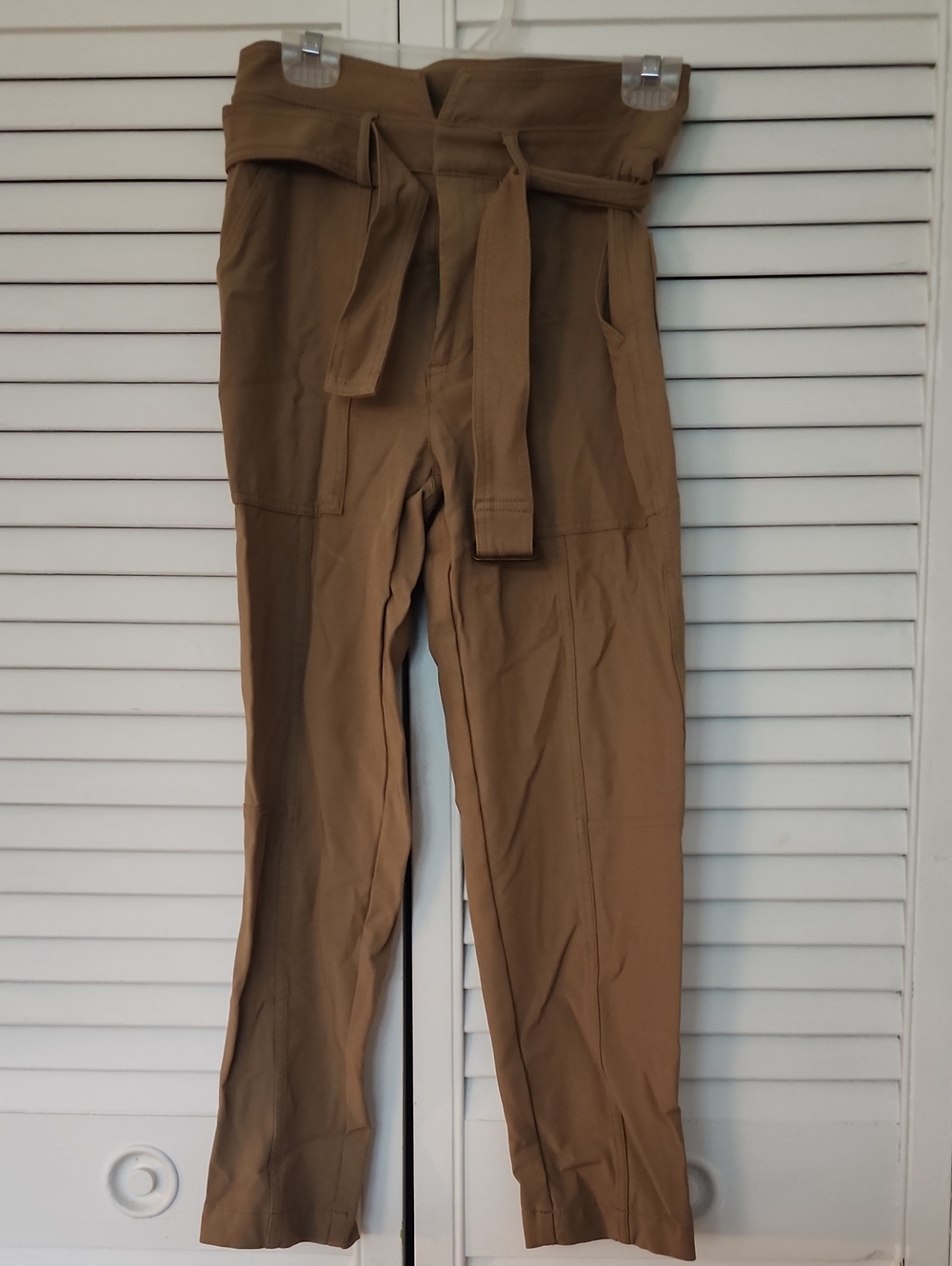 Banana Republic High-Waist Tie Belt Trousers - Camel